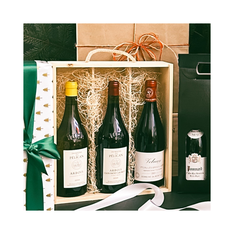 Triple Wood Box Wine Carrier