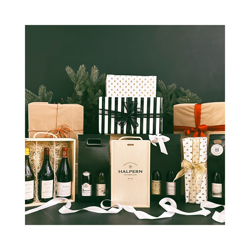 Single Bottle Black Linen Wine Box